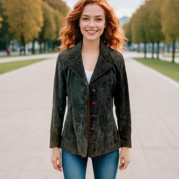 Vintage Wilsons Leather Suede Leather Jacket in Smokey Charcoal - Picture 10 of 10